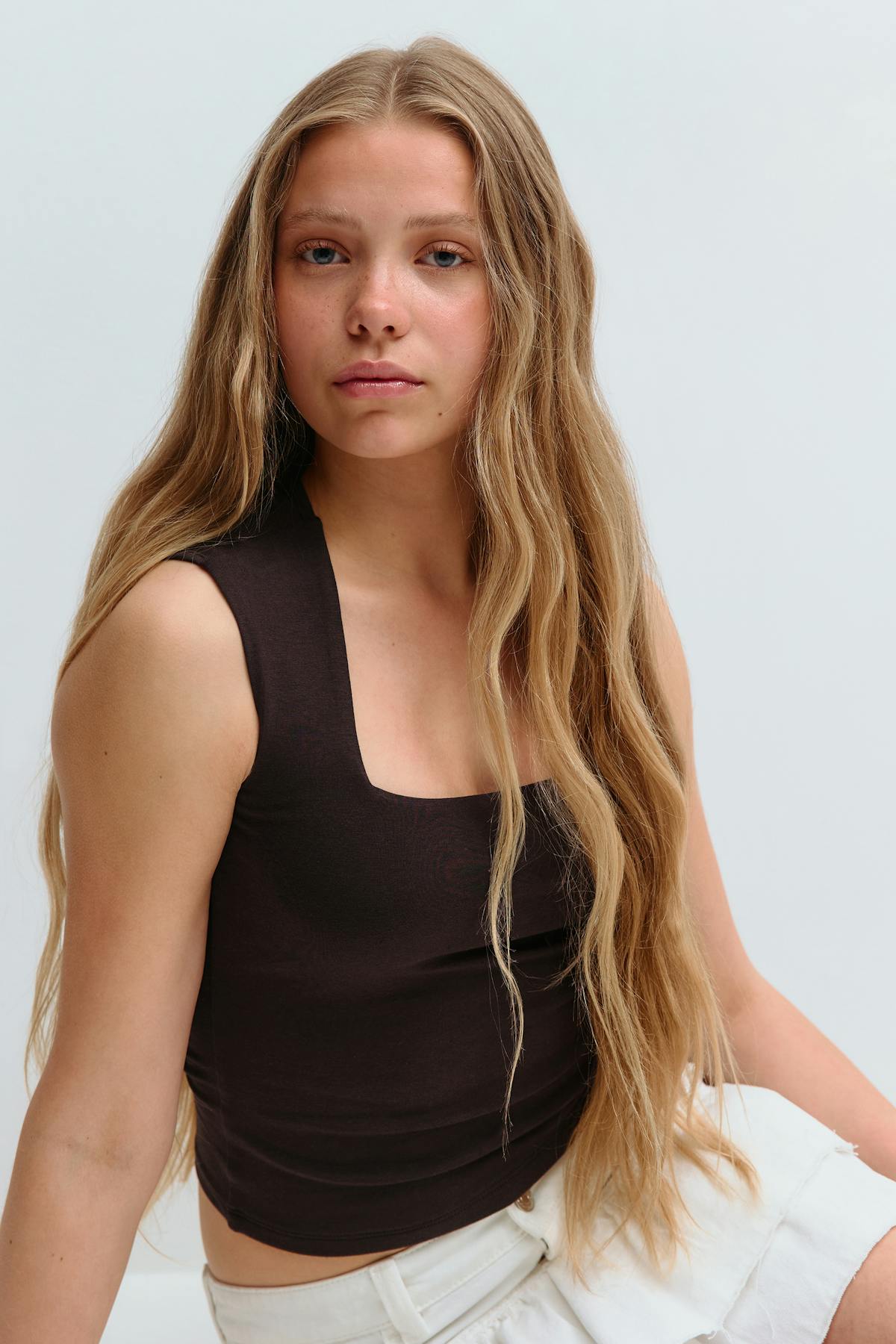 Y square neck top - Java
