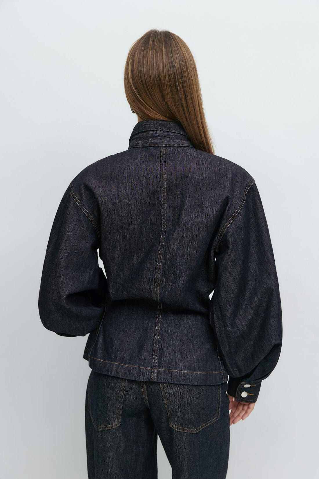 Fitted tie denim shirt - Rinse