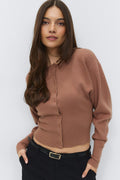 Shaped knitted cardigan - Cashmere blue