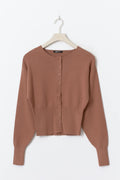 Shaped knitted cardigan - Mid grey mel