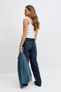 Baggy snap jeans - Deep blue
