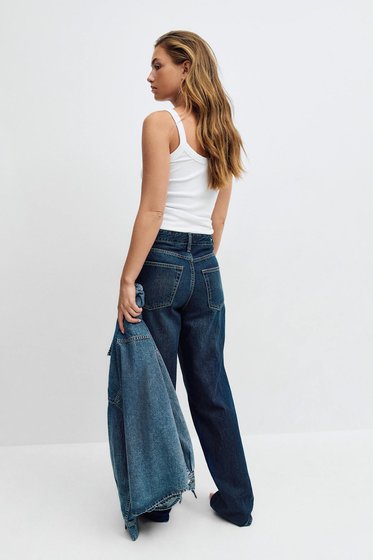 Baggy snap jeans - Deep blue