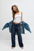 Baggy snap jeans - Deep blue
