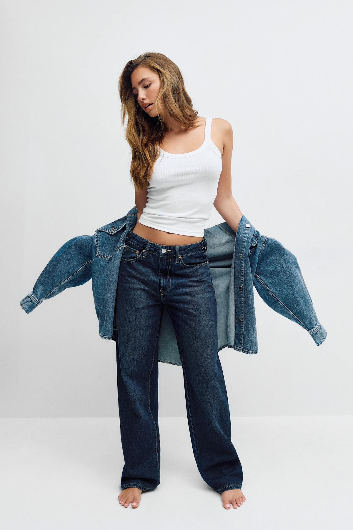 Baggy snap jeans - Deep blue