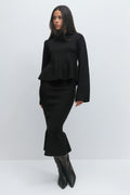 Knitted peplum skirt - Noir