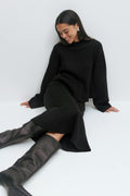 Knitted peplum skirt - Noir