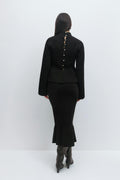 Knitted peplum skirt - Noir