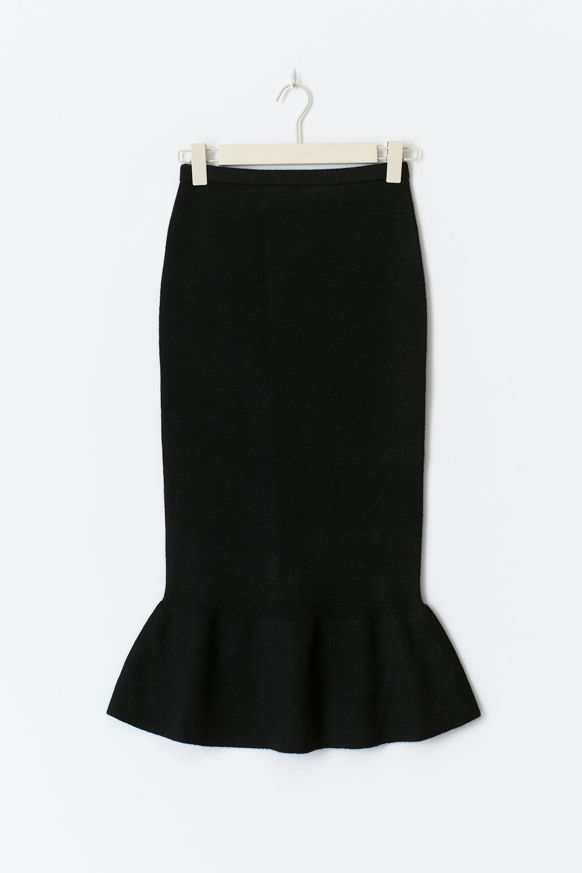 Knitted peplum skirt - Noir