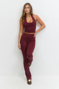 Yoga halterneck top - Bordeaux