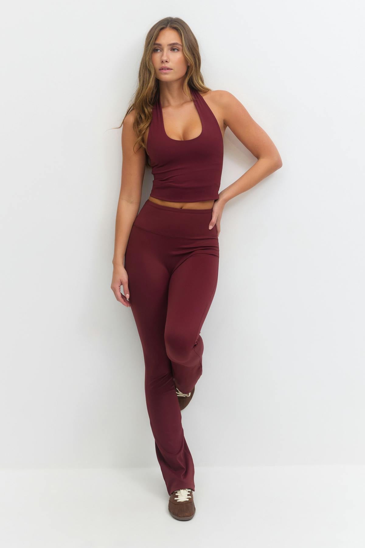 Yoga halterneck top - Bordeaux