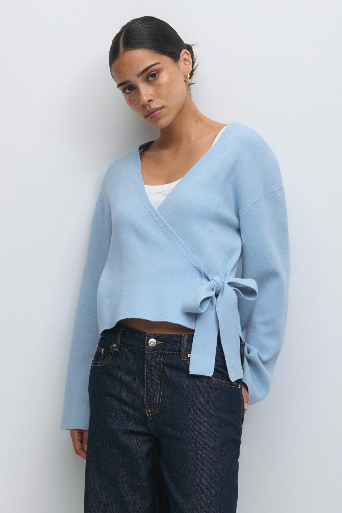 knitted wrap cardigan - Vanilla yellow
