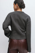 knitted wrap cardigan - Bordeaux foncé