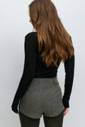 Herringbone mini shorts - Gris