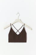 Strappy yoga top - Seal brown