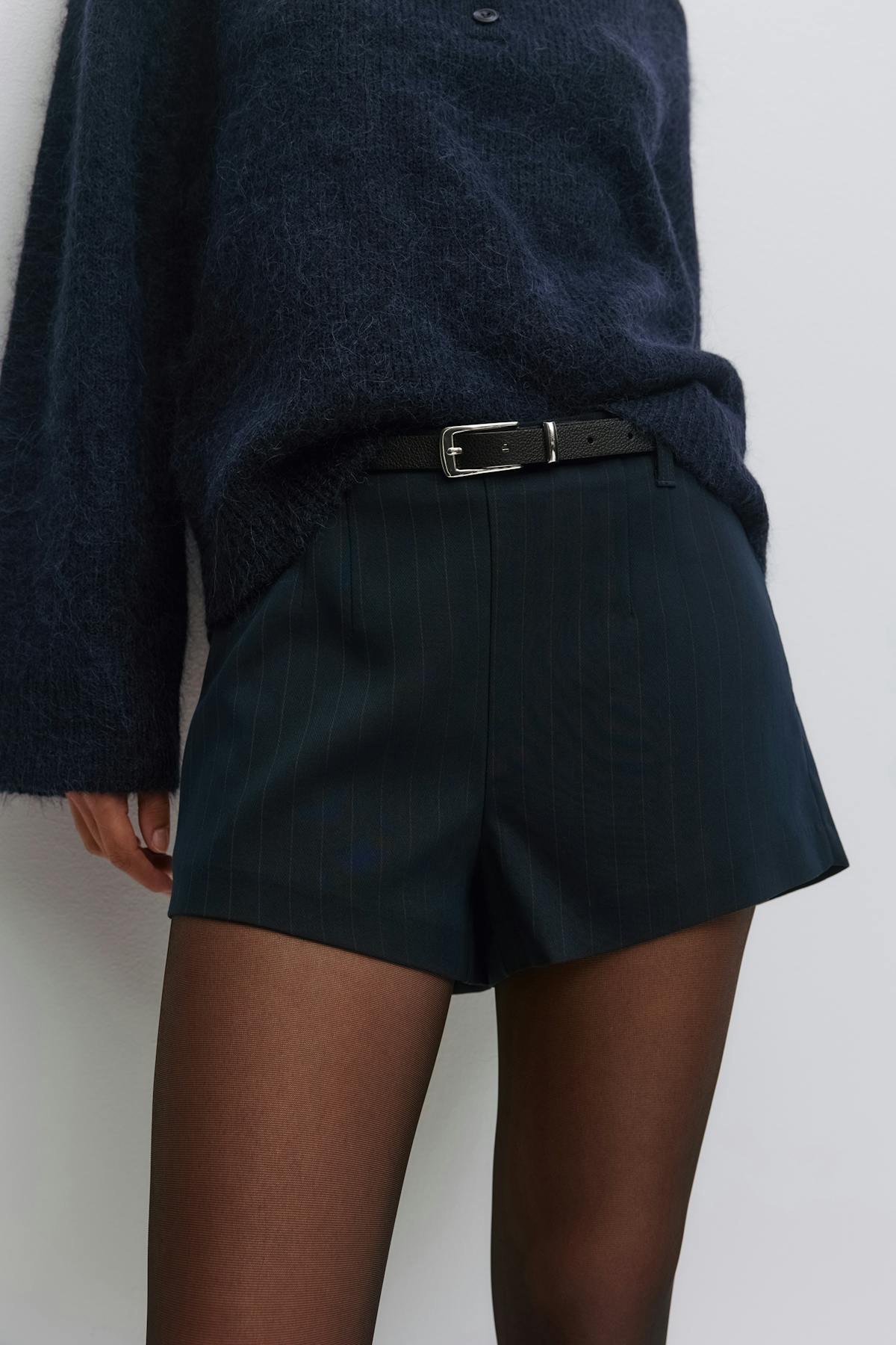 Mini shorts - Navy pinstripe