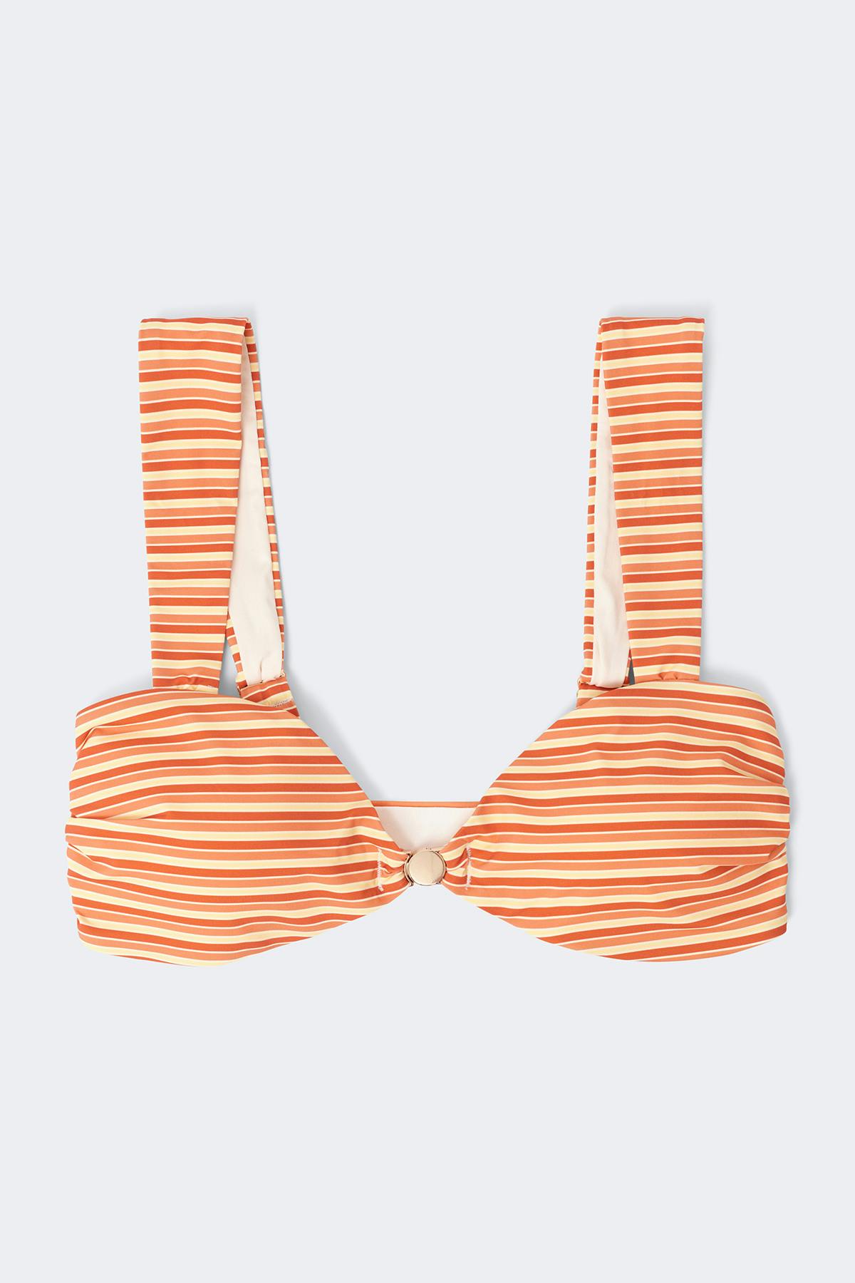 Bikini top - Apricot stripe