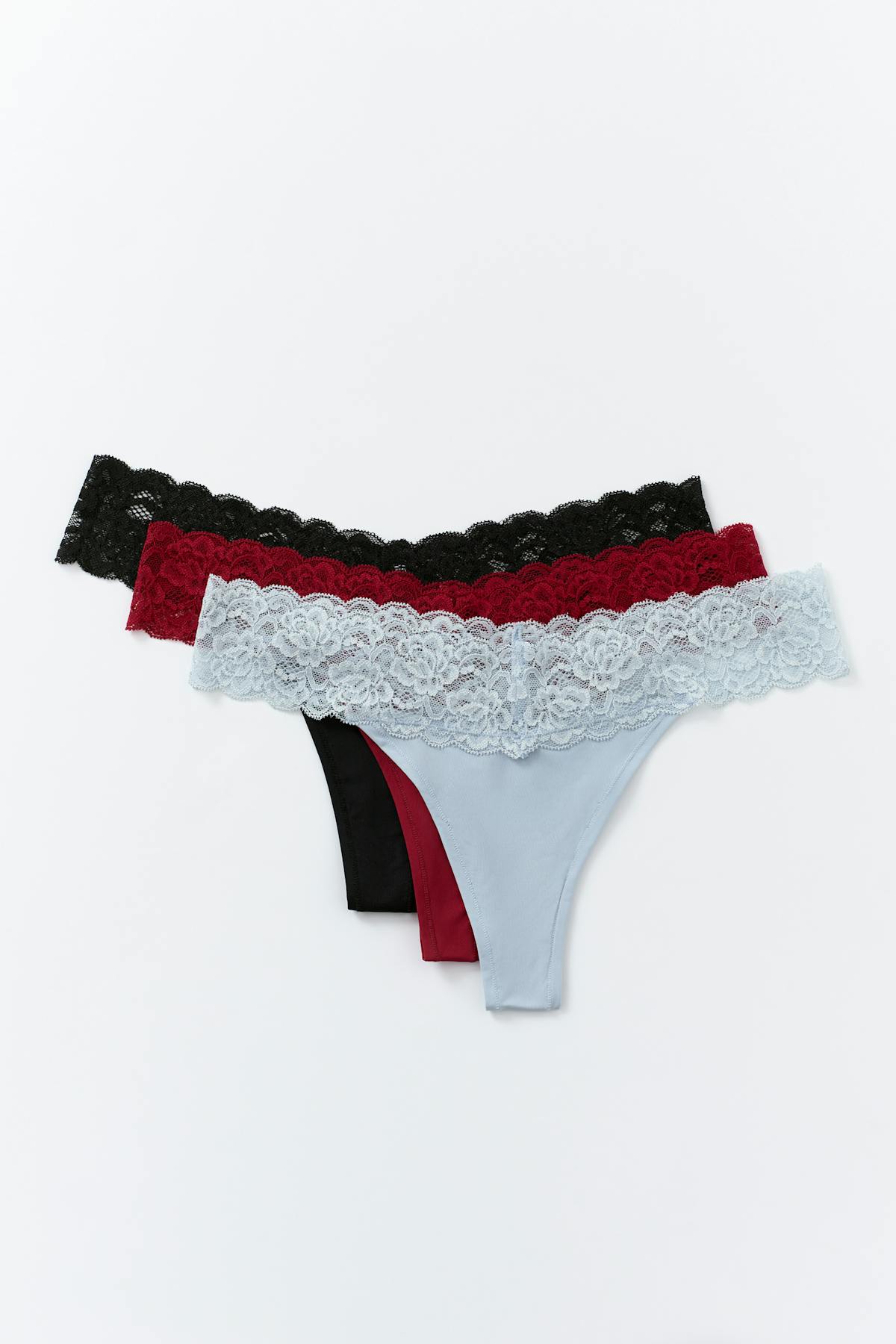 3-pack soft micro thong - Multi burgundy