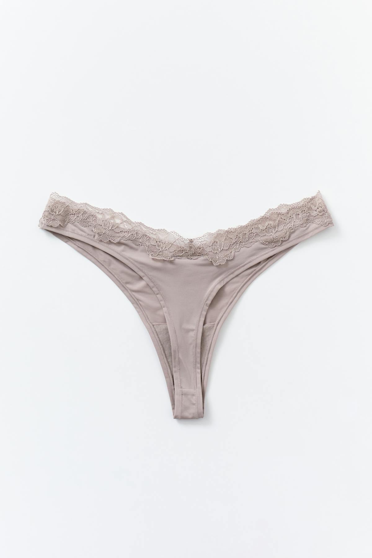 2-pack soft lace detail thong - White/multi