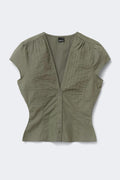 Short sleeve top - Blue check