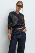 Argyle knitted sweater - Check