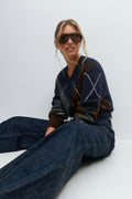 Argyle knitted sweater - Multicolore