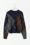 Argyle knitted sweater - Multicolore
