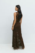 Lace maxi skirt - Noir
