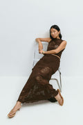 Lace maxi skirt - Haute red