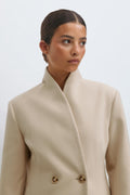 Shaped wool blend jacket - Grey melange