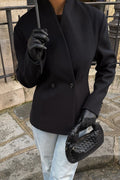 Shaped wool blend jacket - Noir