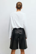 Pu bermuda shorts - Noir