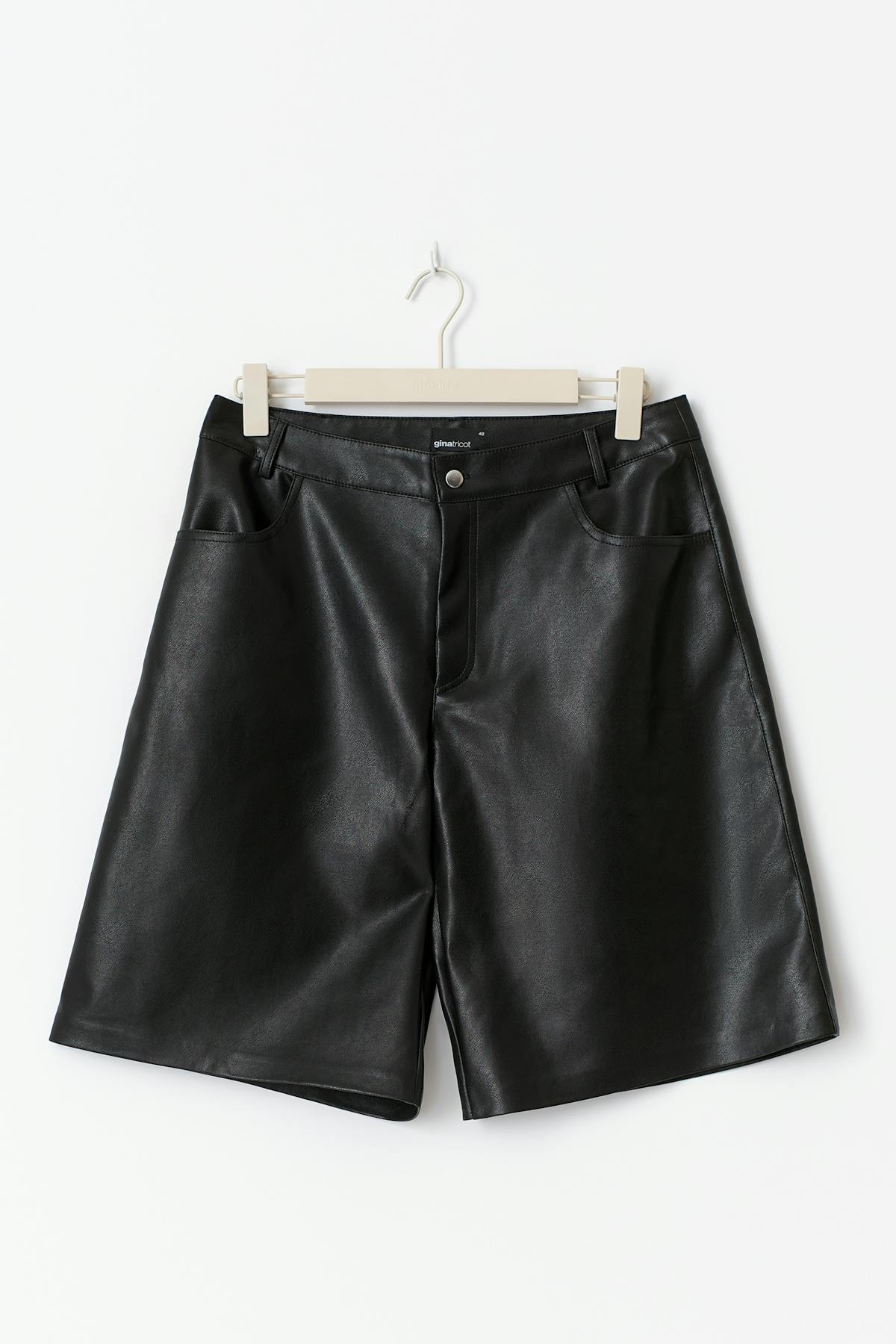 Pu bermuda shorts - Noir