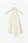Halterneck tie top - Crème