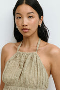 Halterneck tie top - Seal brown