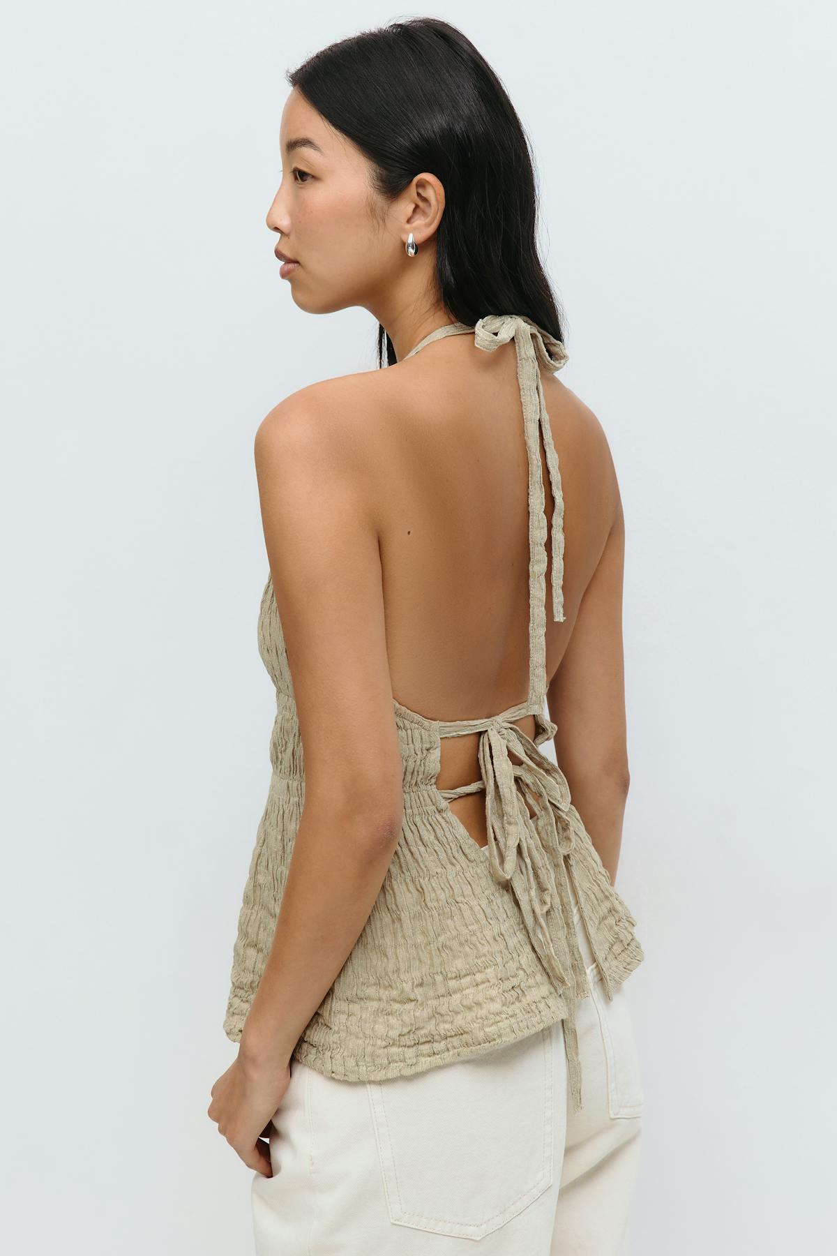 Halterneck tie top - Vert clair
