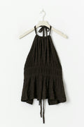 Halterneck tie top - Seal brown