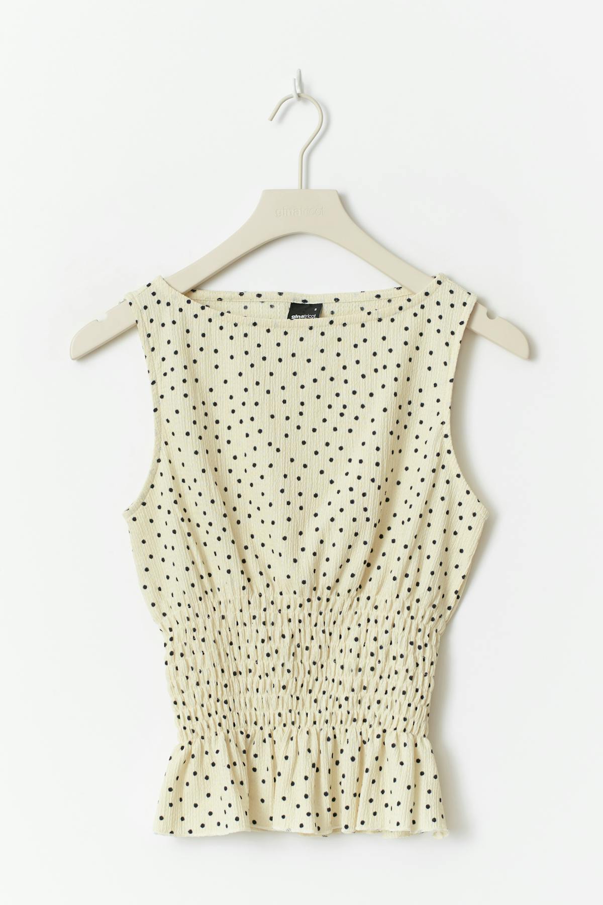 Smock top - Cream dot