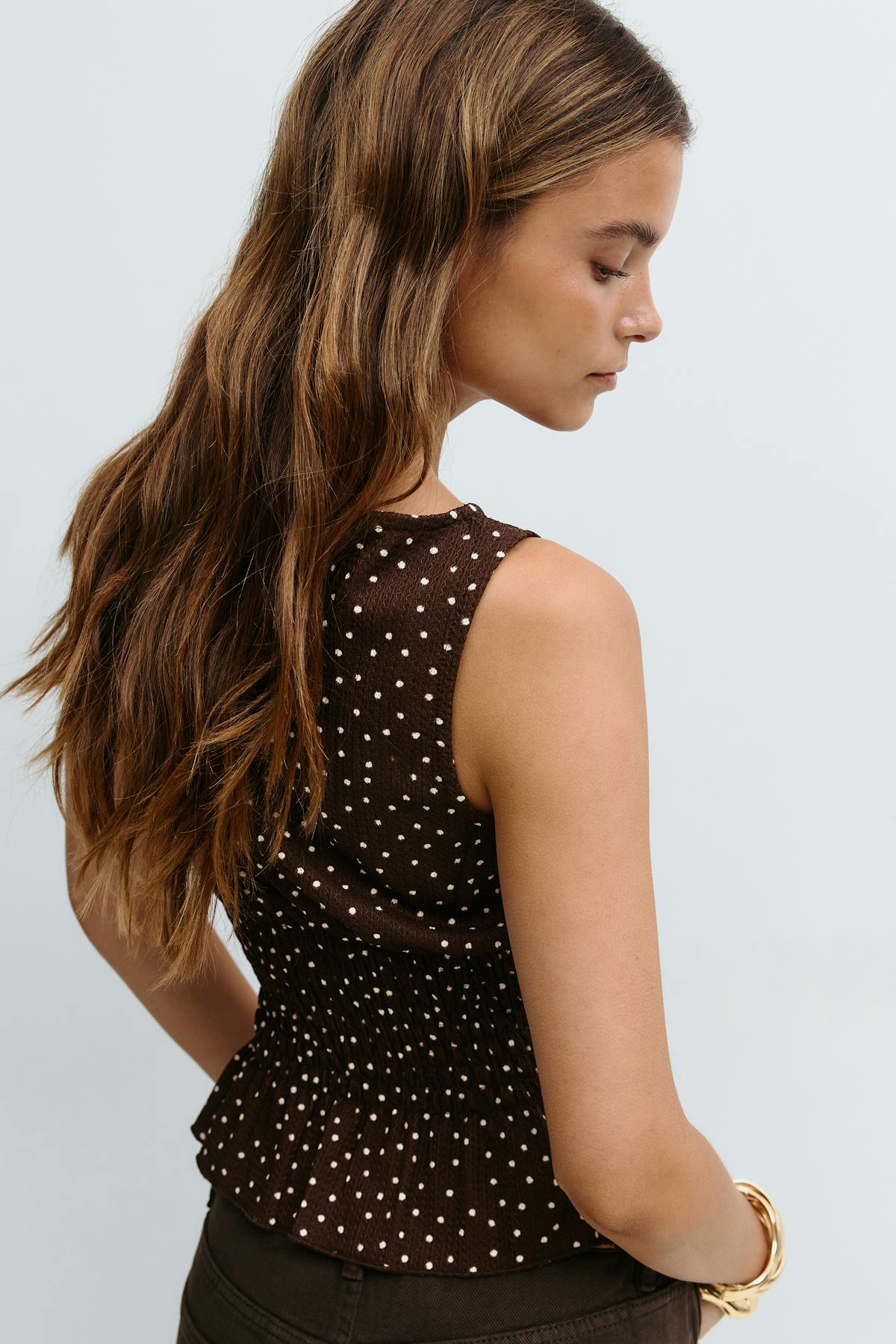 Smock top - Cream dot