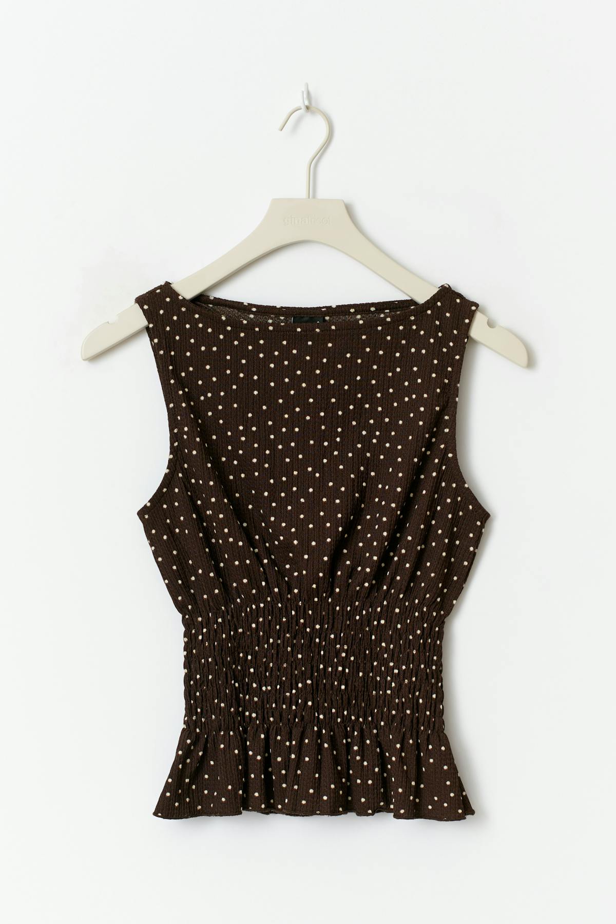 Smock top - Brown dot aop