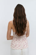 Waist detail singlet - Pink ditsy