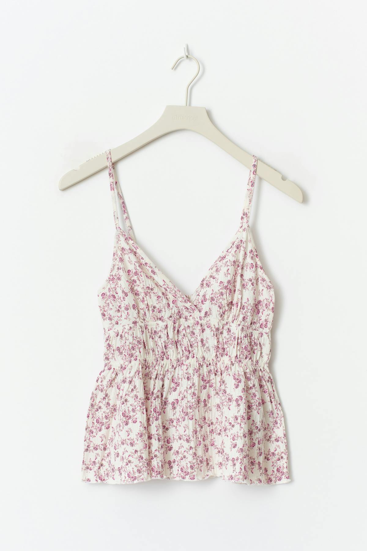 Waist detail singlet - Pink ditsy