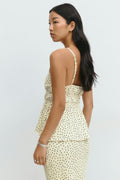 Waist detail singlet - Cream dot