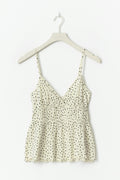 Waist detail singlet - Cream dot