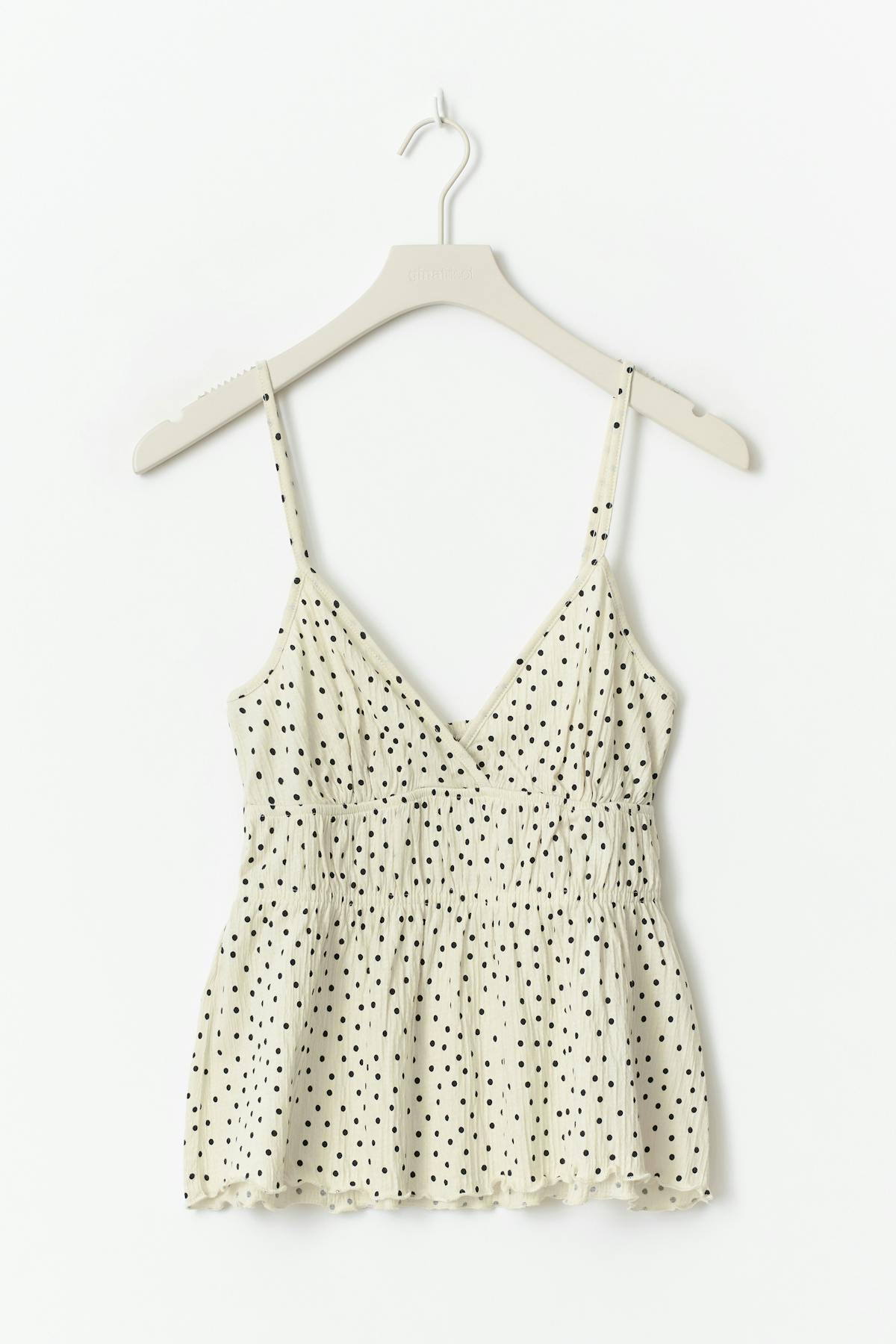 Waist detail singlet - Cream dot