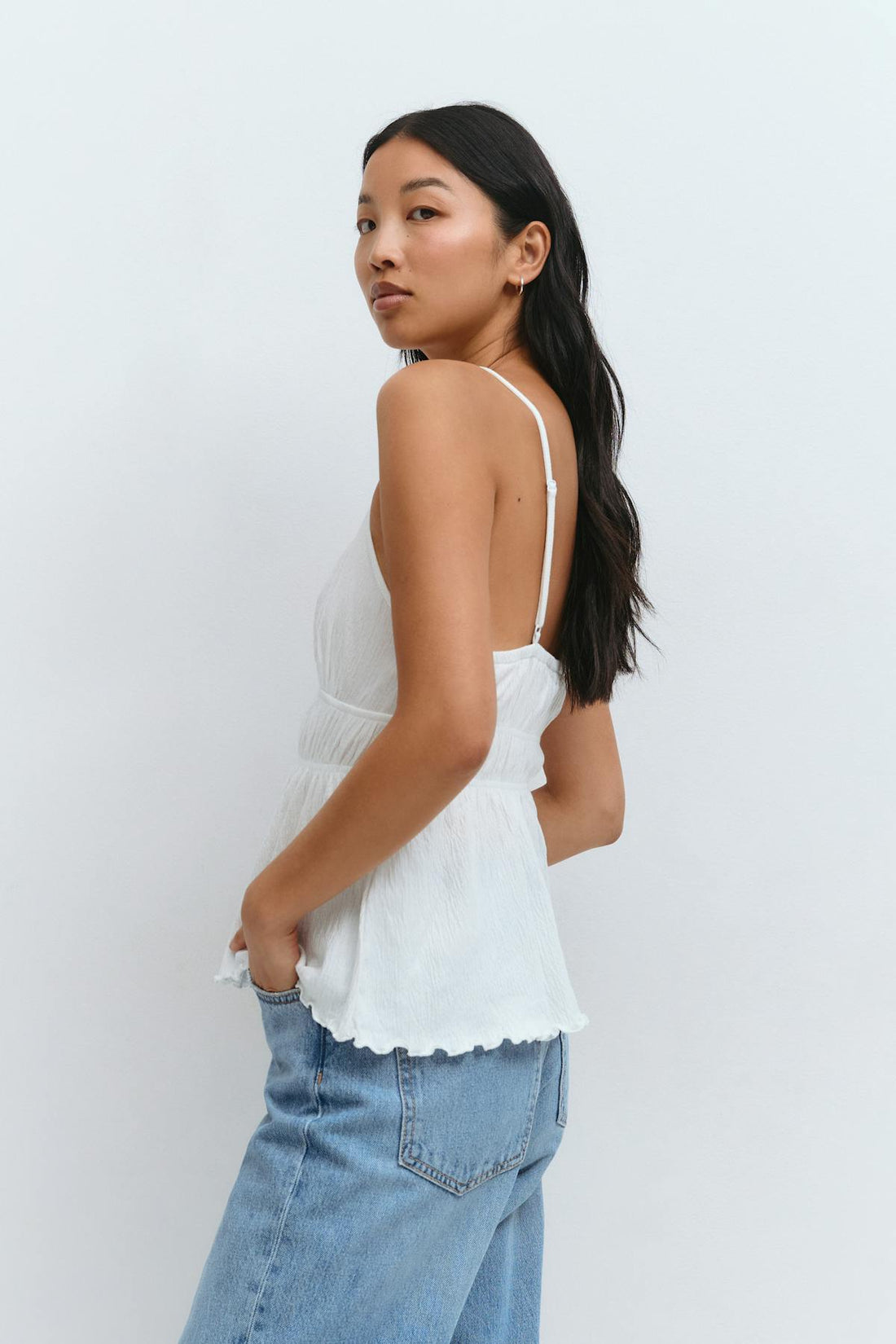 Waist detail singlet - Blanc cassé