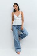 Waist detail singlet - Blanc cassé