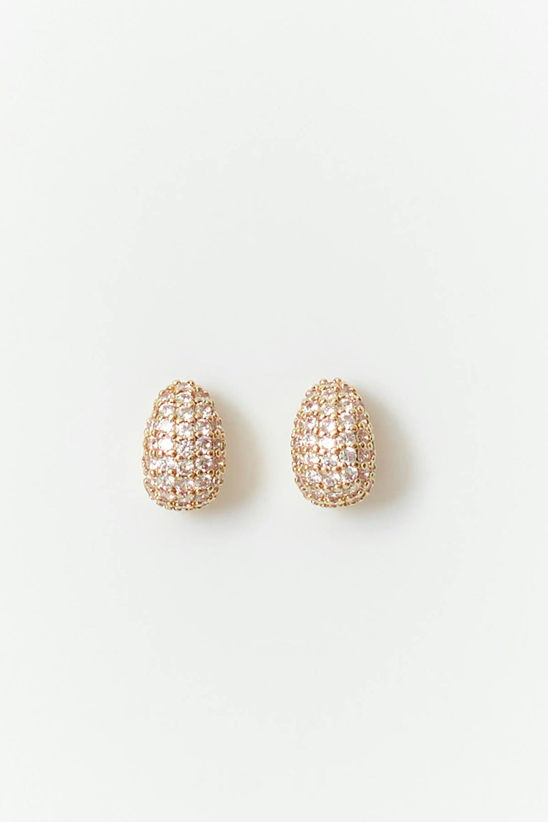 Mini drop pave earrings - Doré