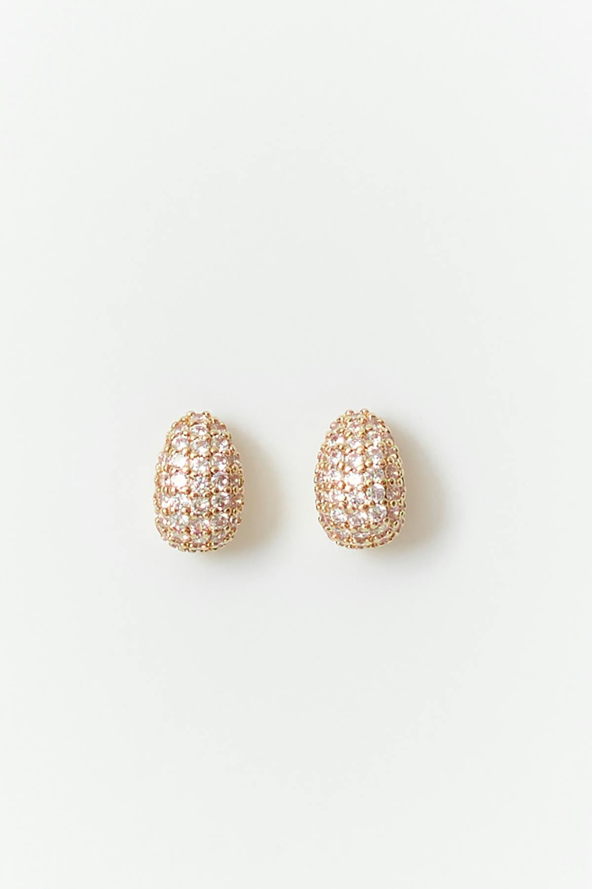 Mini drop pave earrings - Shiny silver