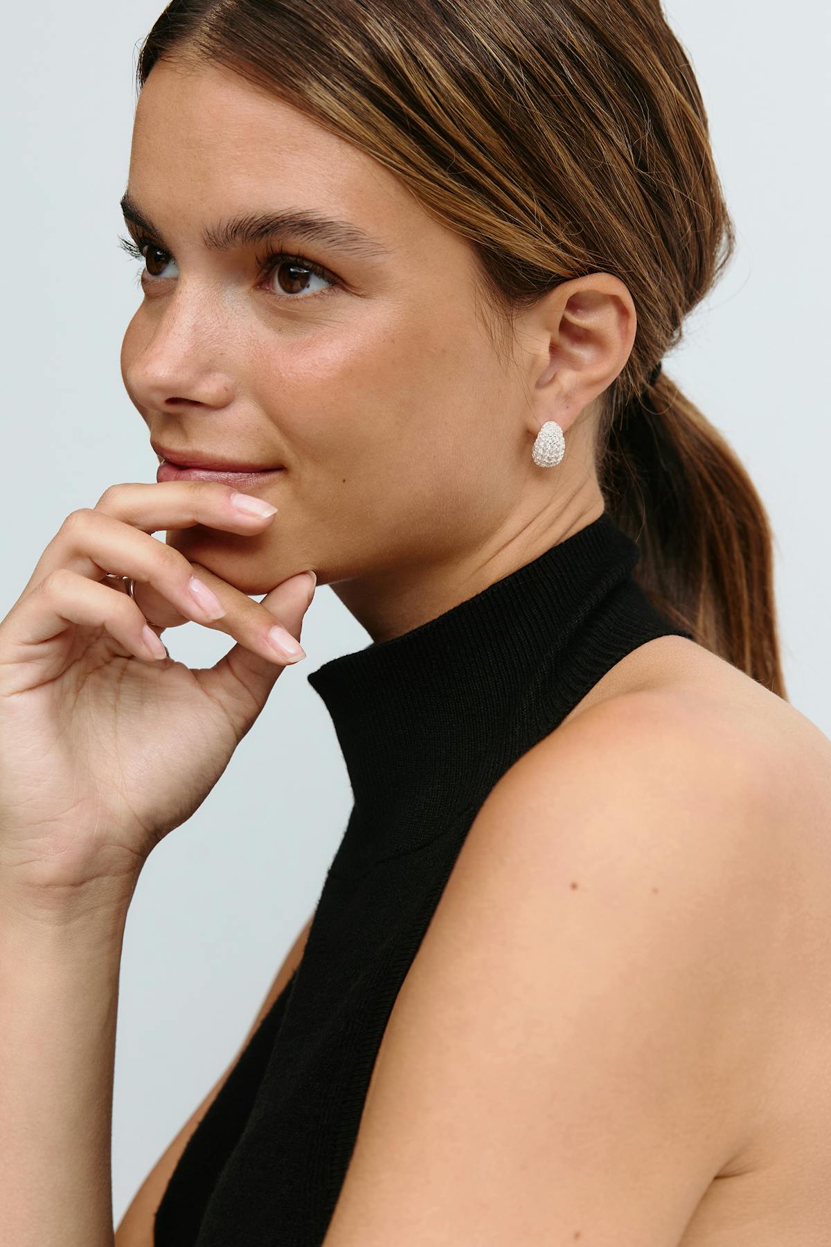 Mini drop pave earrings