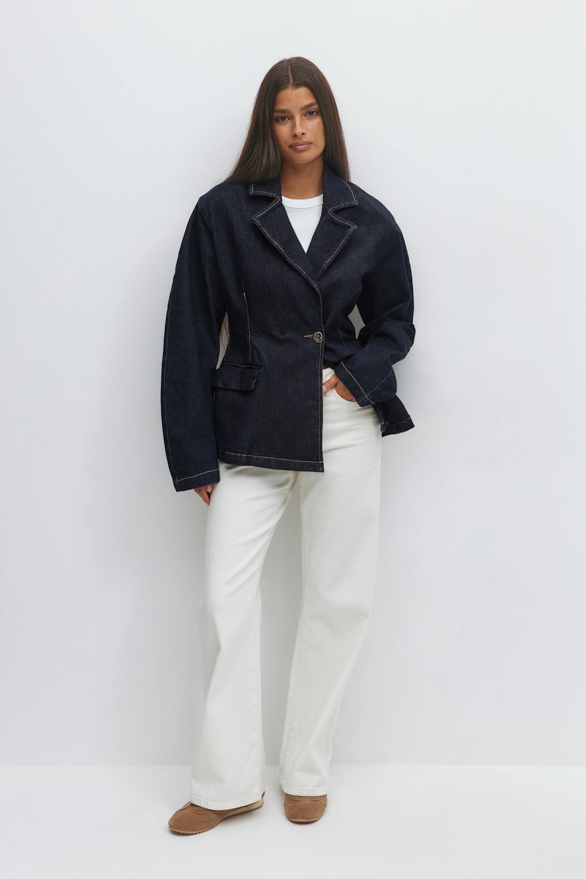 Tailored denim blazer - Rinse